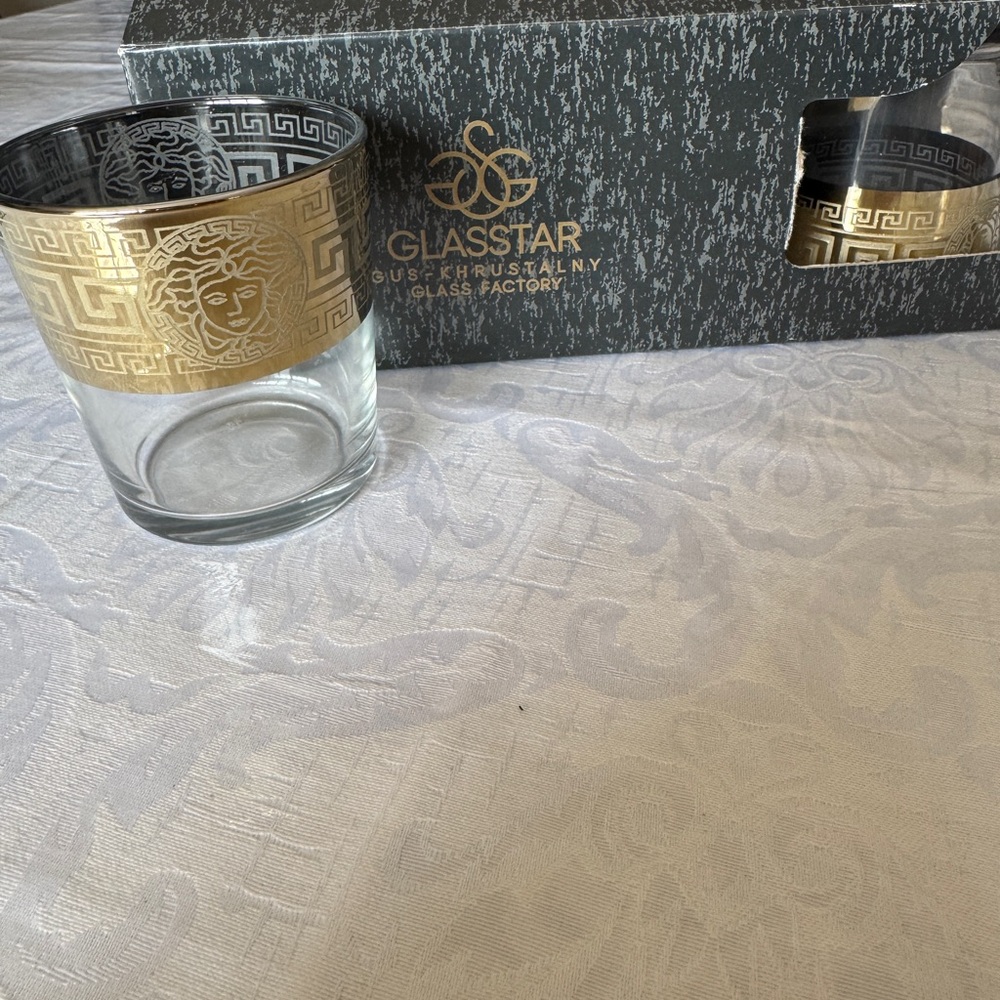 Glassstar Gold and Black Glass Set